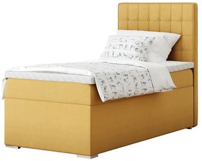 Boxspringová posteľ, jednolôžko, horčicová, 80x200, pravá, TERY