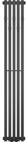 Mexen, Mexen Flux dekoratívny kúpeľňový radiátor 1500 x 240 mm, 450 W, antracit - W127-1500-240-00-66