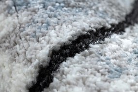 Moderný koberec COZY 8873 Cracks, prasknutý betón, sivo / modrý