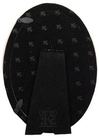 Patelovo ružový oválny fotorámik so zdobením - 13*2*18 cm / 10*15 cm