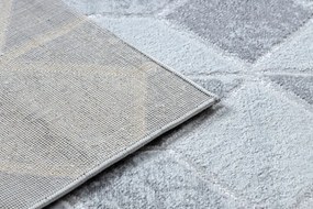 Moderný MEFE koberec B400 vzor kocka, 3D, tmavo-sivý