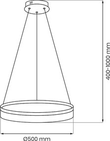 Závesné LED svietidlo Gala, 1x LED 25w, 4000k, s