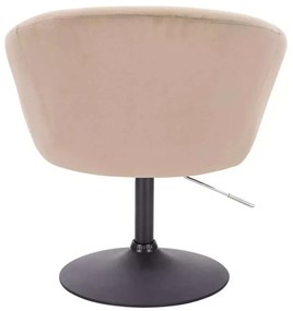 LuxuryForm DESIGN Stolička VENICE VELUR na čiernom tanieri - latte