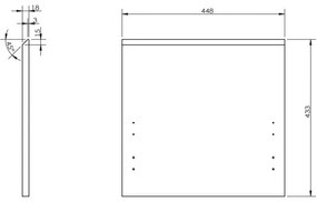 Mexen Orio, čelo pre korpus kúpeľňovej skrinky 45 x 43,5 cm, biela lesklá, 91A10-0450-470-1-00