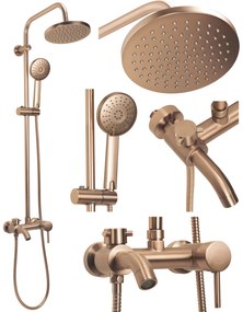 Rea Luis - sprchový set s vaňovým výtokom, medená matná, REA-P7156