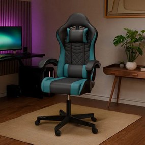 InternetovaZahrada Kancelárska stolička HyperSeat - čierna/tyrkysová