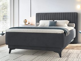 Postel Kalla 140x200 cm, tmavo šedá látka