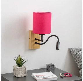 Brilagi - LED Nástenná lampa NUBILA WOOD 1xE27/25W/230V + LED/3W dub/ružová