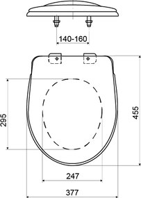 Sapho Sapho, WC sedadlo 455x377 mm, biele, PP, SAPHO3556