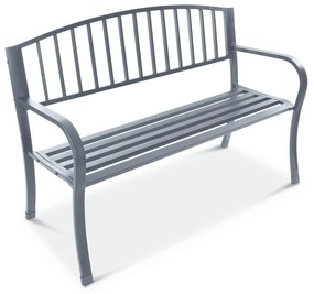 LONGWELL INDUSTRIAL LTD Záhradná lavica s opierkou, kovová konštrukcia - grafit