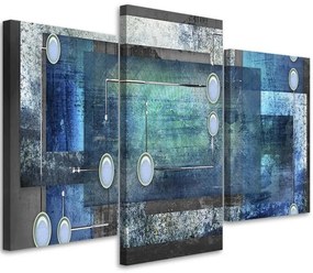 Obraz na plátně třídílný Abstraktní 3d modrá - 60x40 cm