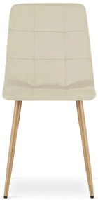 Set štyroch jedálenských stoličiek KARA zamat svetlobéžový (naturálne nohy) 4 ks