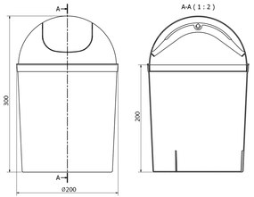 Aqualine Aqualine, Odpadkový kôš výklopný, 5 l, plast, biela, 20309