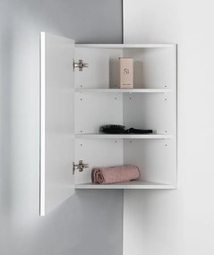 Aqualine Aqualine, ZOJA/KERAMIA FRESH skrinka zrkadlová rohová 35x78x35cm, biela, 50352