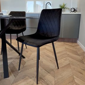 Jedálenská stolička DEXTER zamatová, čierna