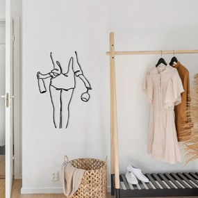 Nástenná kovová dekorácia Vínna Noc čierna