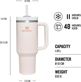 Čierna termoska so slamkou z nehrdzavejúcej ocele 1,18 l Quencher H2.0 FlowState Tumbler Black – Stanley