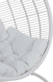 Závesné biele záhradné ratanové kreslo Lounge White -119*110*193 cm