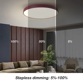 Brilagi-LED Stmievateľné stropné svietidlo POOL LED/60W/230V 3000-6000K 60 cm bordó + diaľkové ovládanie