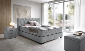 Posteľ Reve 160x200 cm, svetlo šedá látka