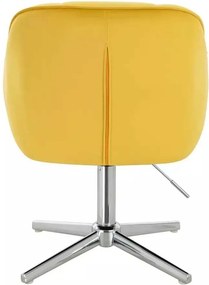 LuxuryForm DESIGN Stolička AVOLA VELUR na striebornom kríži - žltá