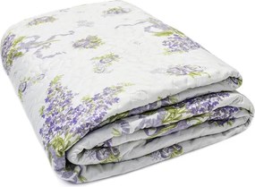 Prehoz na posteľ LAVENDER GARDEN 200x220 cm - fialový/biely