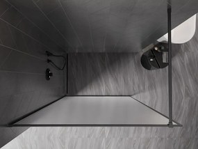 Mexen Kioto-F, sprchová zástena s rámom 110 x 202 cm, 8 mm sklo námraza, grafitový profil, 800-110-104-66-30