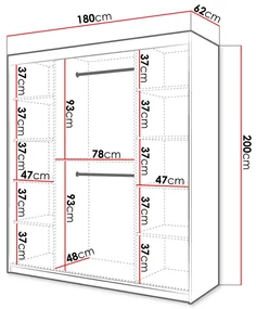 ŠATNÍKOVÁ SKRIŇA RENÉ 180, ČIERNÁ