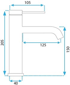 Rea Clif, umývadlová batéria h-205, zlatá matná, REA-B5323