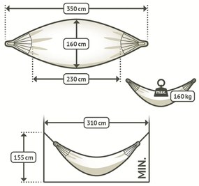 La Siesta MODESTA DOUBLE PATTERN - hojdacia sieť vyrobená z mäkkej organickej bavlny, 100 % organická bavlna