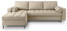 Béžová rozkladacia rohová pohovka Milo Casa Santo, ľavý roh