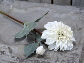 Dekorácia umelá krémová kvetina Jiřina Dahlia cream - 48 cm