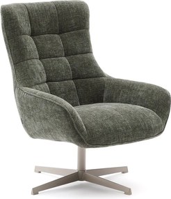 Otočné ženilkové kreslo sivozelené Teryl – Kave Home