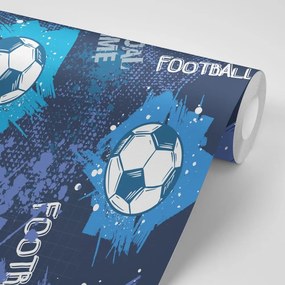Tapeta futbalová lopta v modrom - 450x300