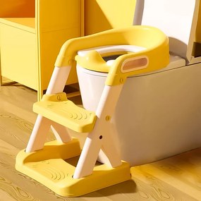 Detský WC nástavec so schodíkmi a mäkkým sedadlom – protišmykový, nastaviteľný ECOTOYS