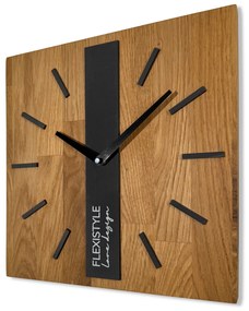 Dekorstudio Elegantné drevené hodiny DUB klasik SQ 30cm - čierne