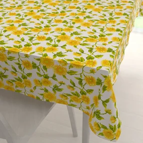 Biante Bavlnený obdĺžnikový obrus Sandra SA-602 Slnečnice na bielom 60x100 cm