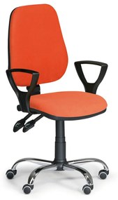 Pracovná stolička Comfort SY s podrúčkami, oranžová