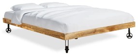 vidaXL Posteľ+matrac, pamäťová pena, surové mangové drevo 180x200 cm