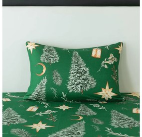 Povlak na vankúš z mikrovlákna GREEN CHRISTMAS 50x70 cm, zelený