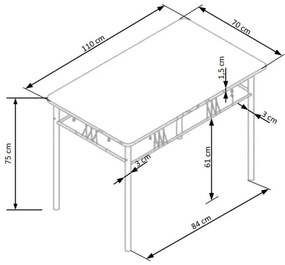 Jedálenský set FAUST kov/dub sonoma