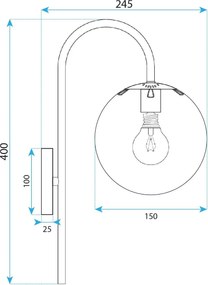 Toolight Toolight, nástenné svietidlo 1xE27, G092-1W, chrómová, OSW-09717