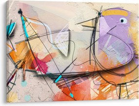 Obraz - Abstrakcia, vtáčik (70x50 cm)