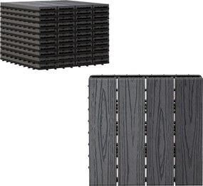 Outsunny Terasové dlaždice - Sada 11 kusov, Maximálna plocha 1 m², Veľmi jednoduchá inštalácia, Rozmery 30 x 30 cm | Aosom