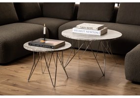 Sivý mramorový okrúhly konferenčný stolík ø 80 cm Prunus – Actona