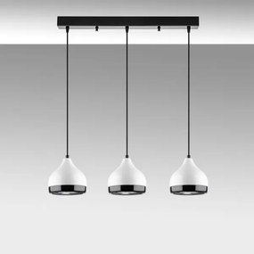 Závesné svietidlo na lanku YILDO 3xE27/40W/230V biela/čierna