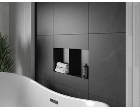 Mexen X-Wall-NR, polička na zapustenie pod obklad bez goliera 60 x 30 cm, čierna matná, 1971603010S