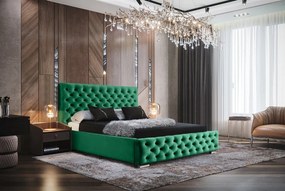 MANŽELSKÁ ČALÚNENÁ POSTEĽ BARON 200x200 S ROŠTOM CHESTERFIELD