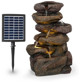 Savona, solárna fontána, 2,8 W, polyresin, 5 hod., akumulátor, LED osvetlenie, vzhľad kameňa