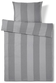 Posteľná bielizeň z luxusného flanelu, so sivými prúžkami, štandardná veľkosť